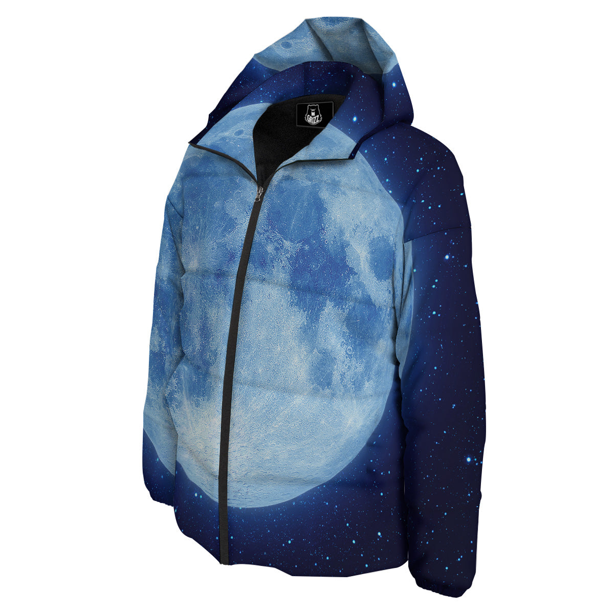 Blue Moon Print Down Jacket-grizzshop