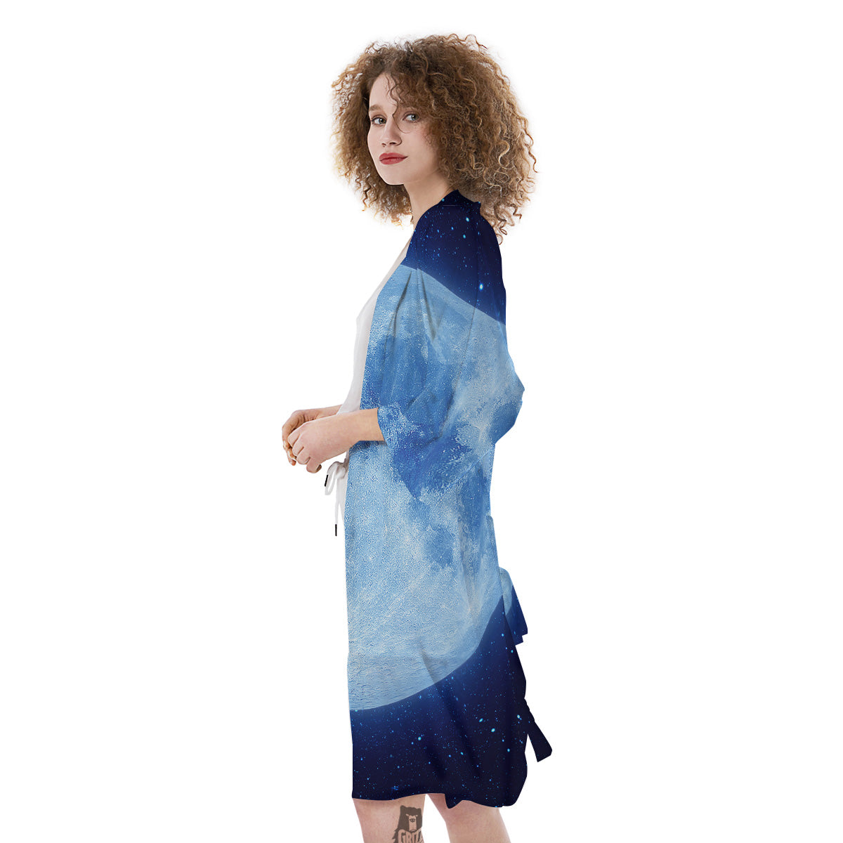 Blue Moon Print Kimono-grizzshop
