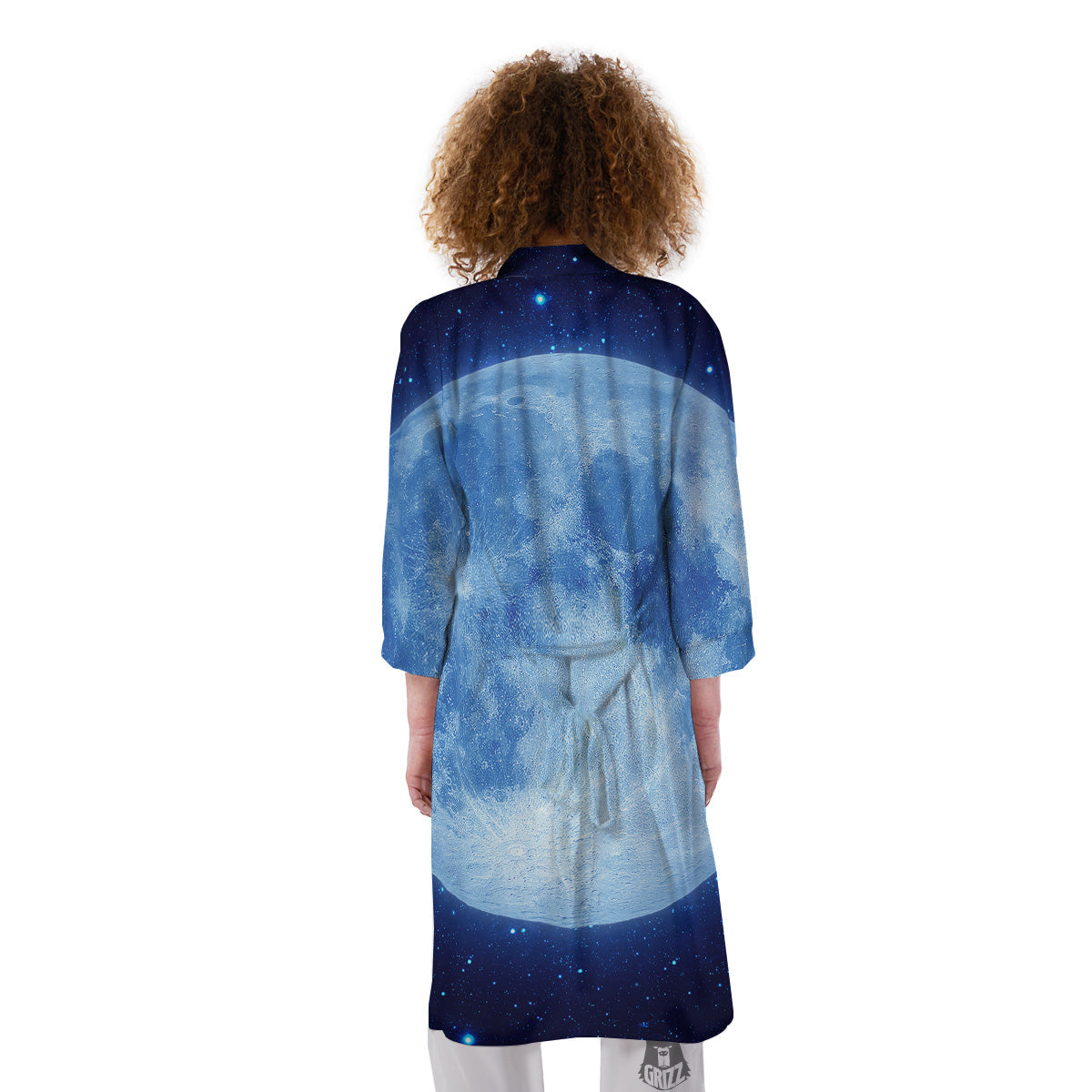 Blue Moon Print Kimono-grizzshop