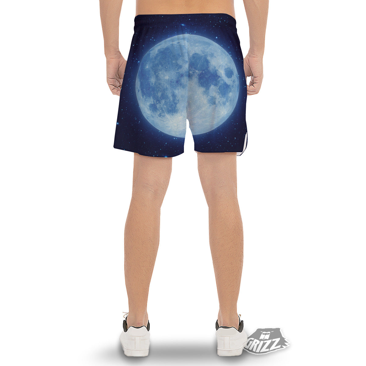 Blue Moon Print Men's Gym Shorts-grizzshop