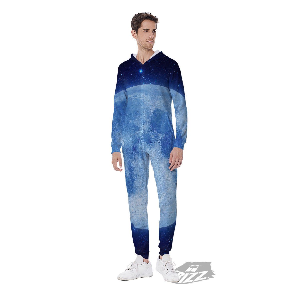 Blue Moon Print Men's Jumpsuit-grizzshop