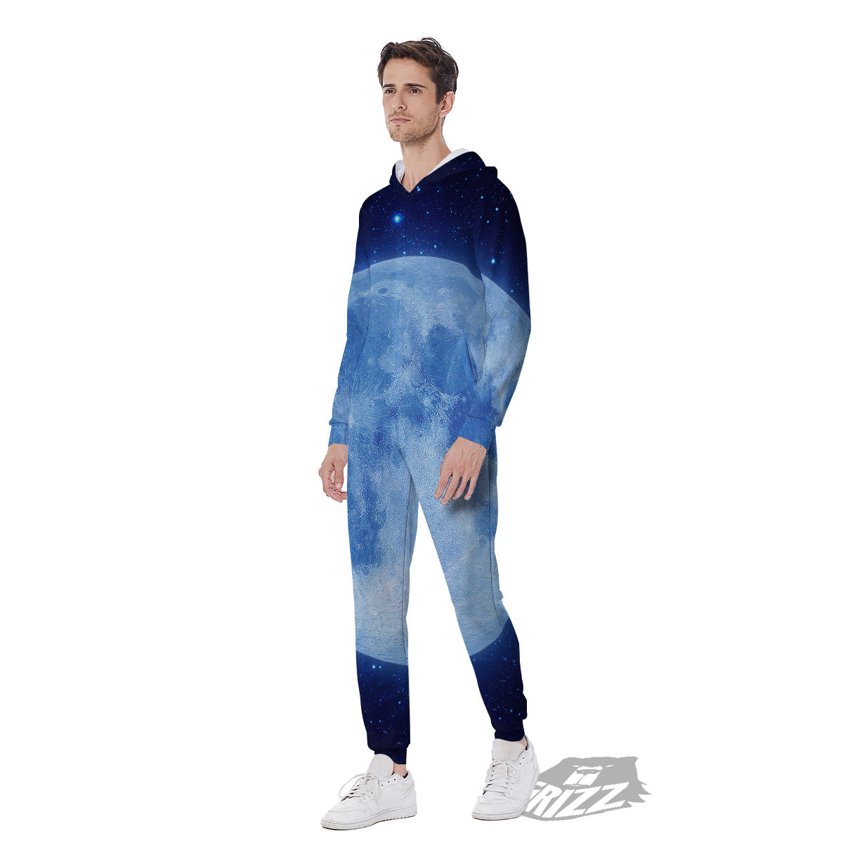 Blue Moon Print Men's Jumpsuit-grizzshop