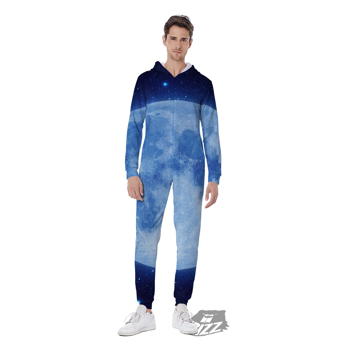 Blue Moon Print Men's Jumpsuit-grizzshop