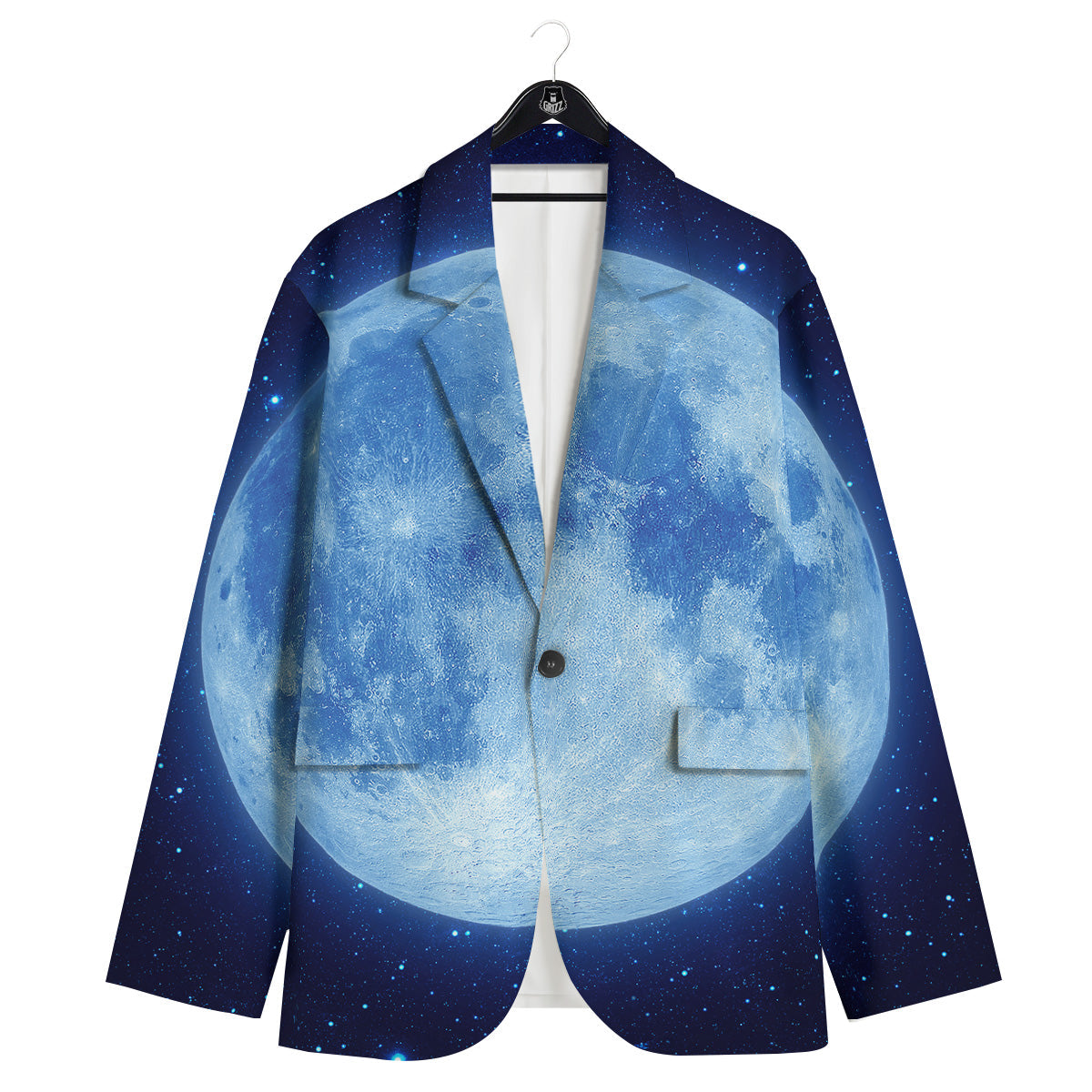 Blue Moon Print Men's Sport Coat-grizzshop