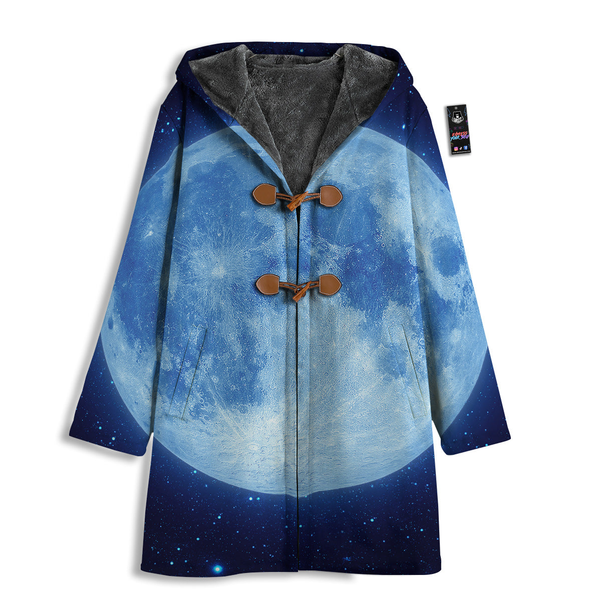 Blue Moon Print Men's Windbreaker Jacket-grizzshop