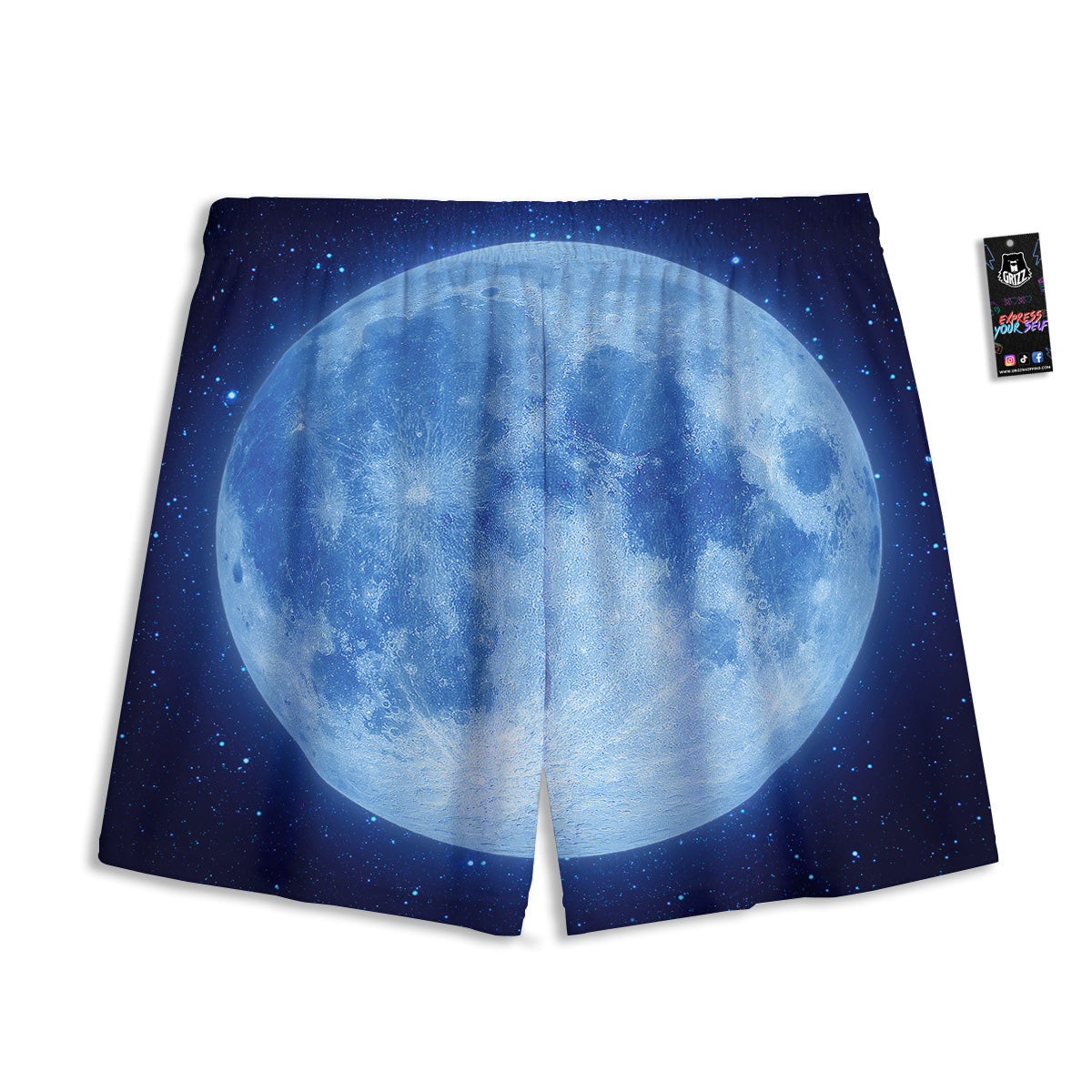Blue Green And White Tartan Print Mesh Shorts