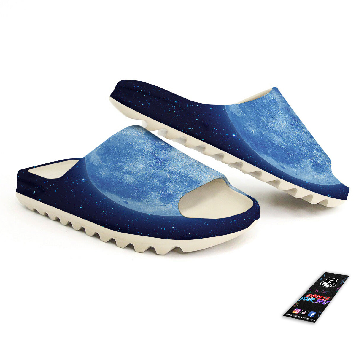 Blue Moon Print Sandals-grizzshop