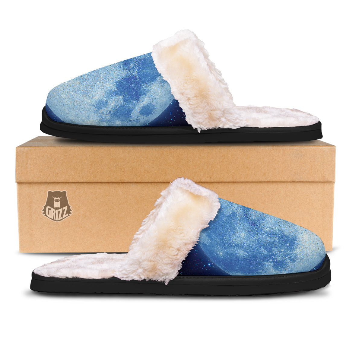 Blue Moon Print Slippers-grizzshop