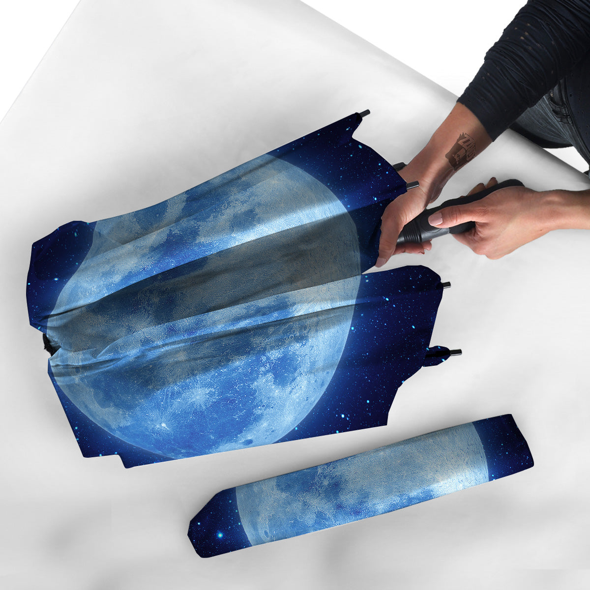 Blue Moon Print Umbrella-grizzshop