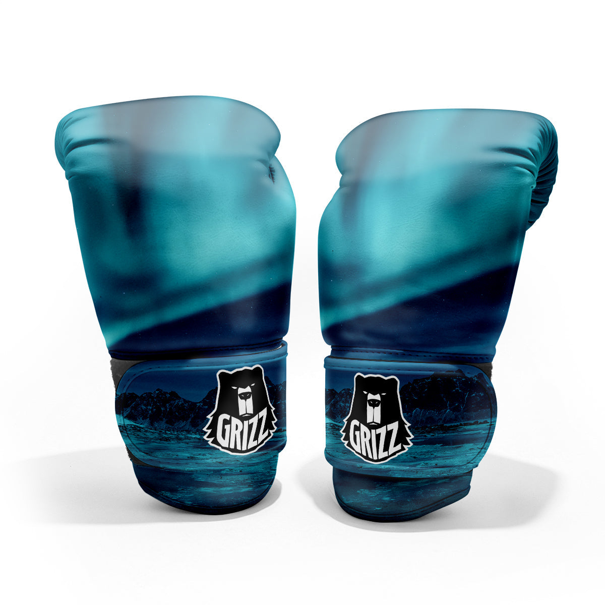 Blue Northern Lights And Mountain Print Pro Boxing Glove