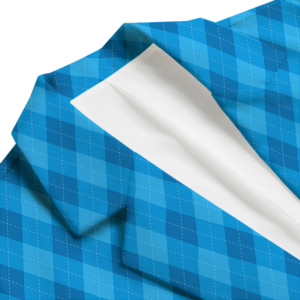 Blue Ocean Argyle Print Pattern Men's Blazer-grizzshop