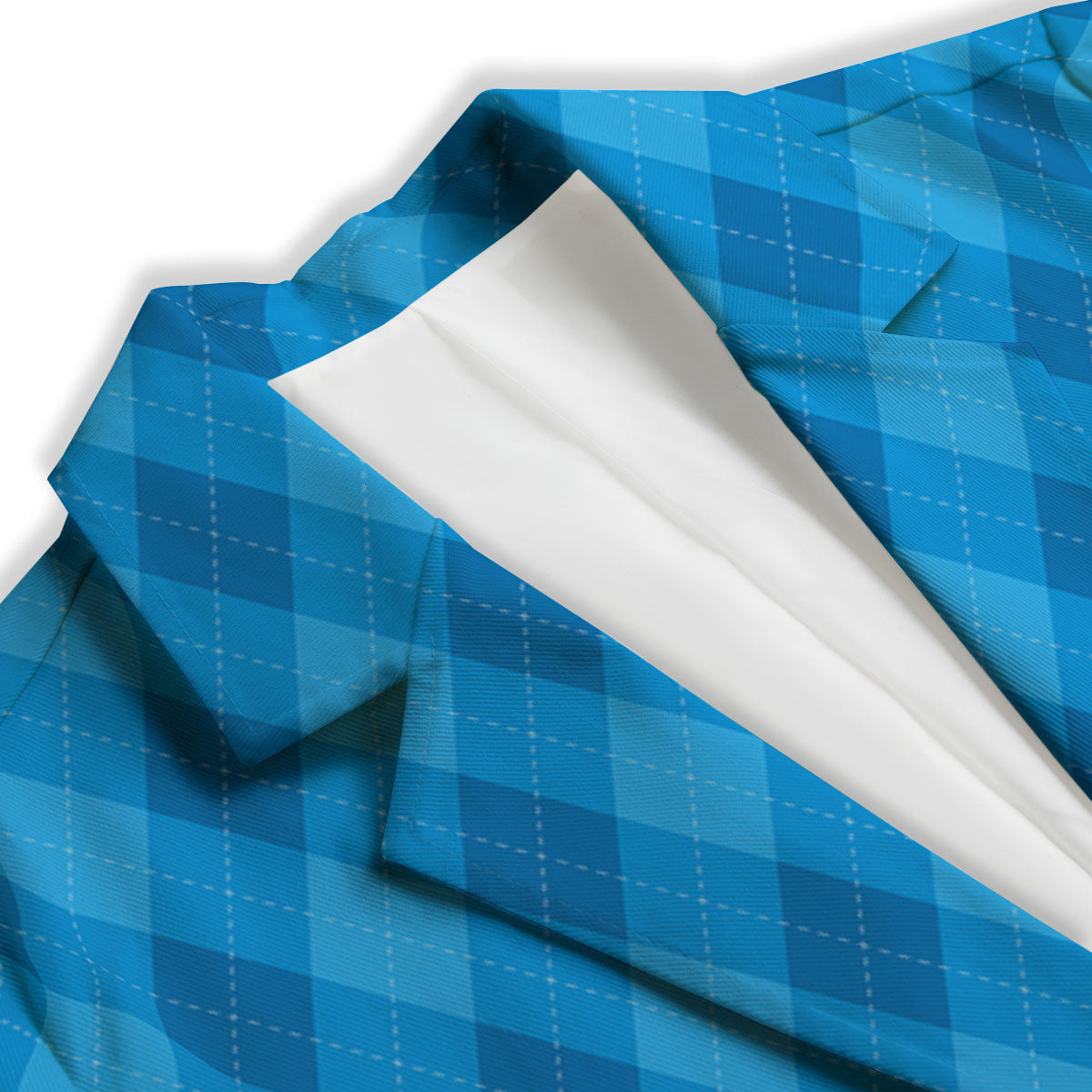 Blue Ocean Argyle Print Pattern Women's Blazer-grizzshop
