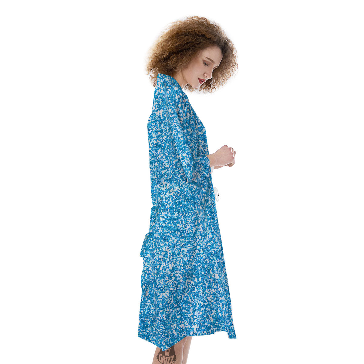 Blue Ocean Glitter Artwork Print Kimono-grizzshop