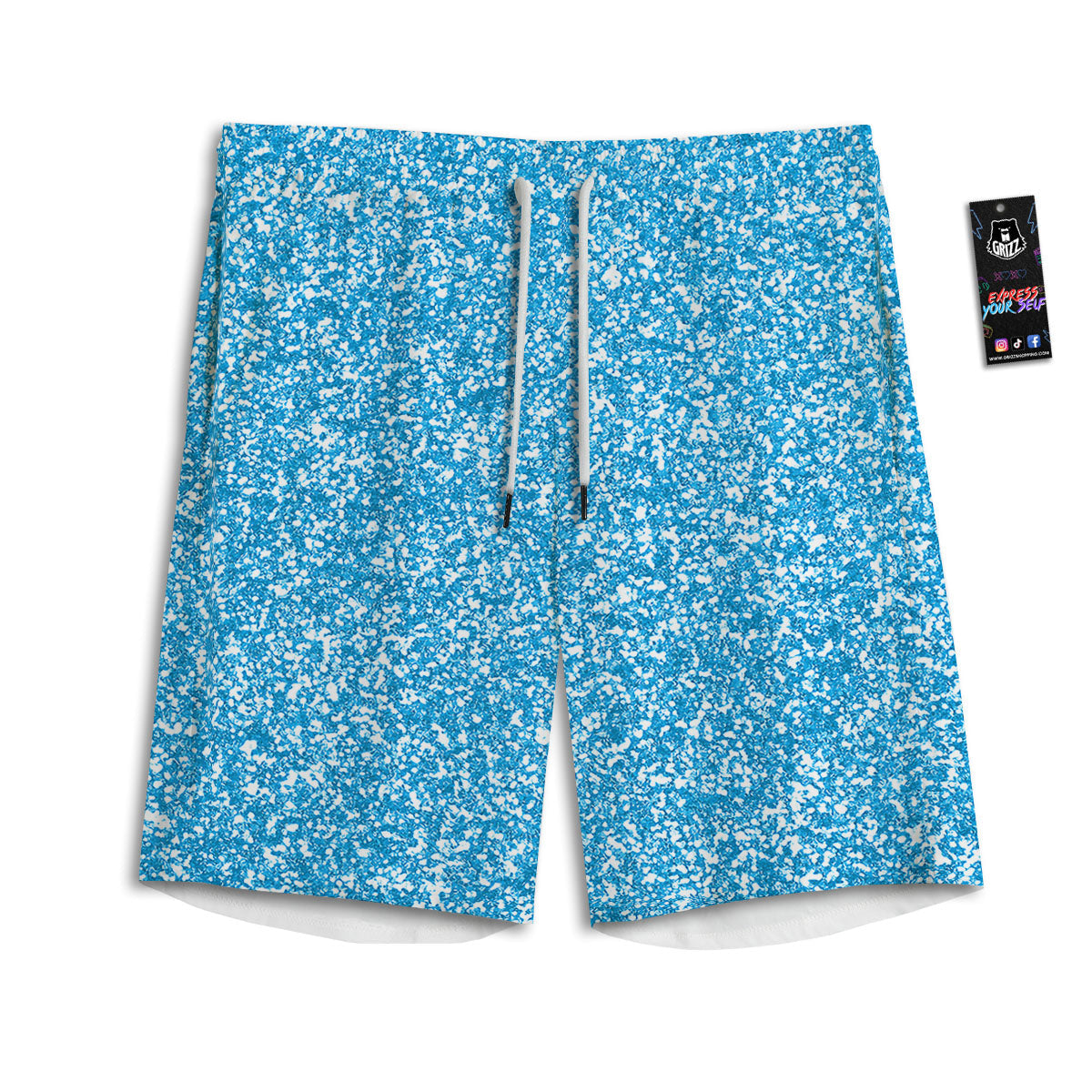Blue Ocean Glitter Artwork Print Men's Athletic Shorts
