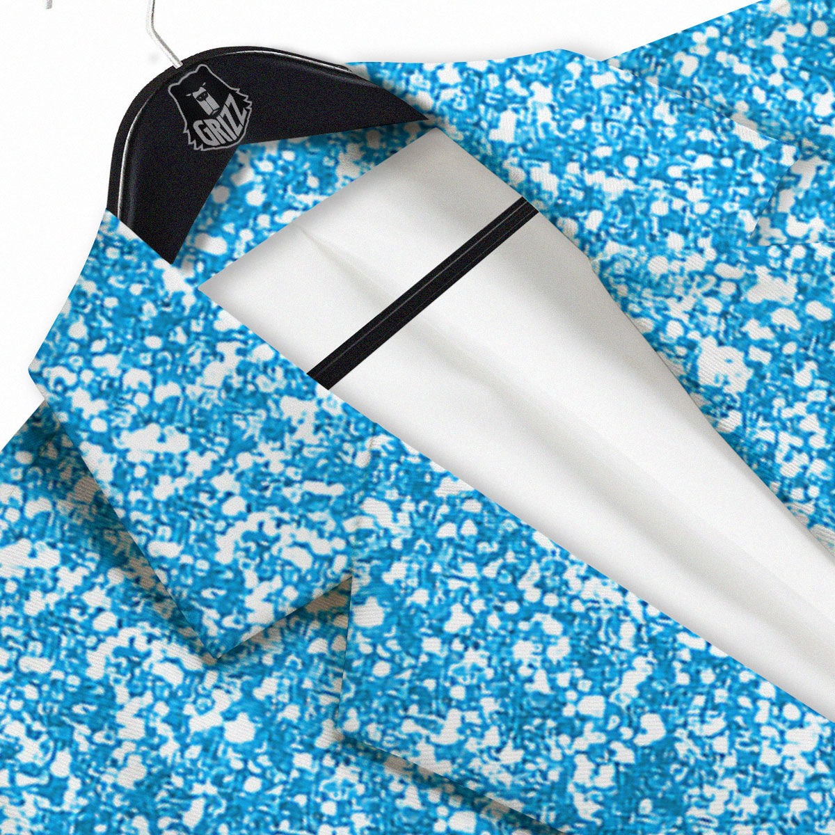 Blue Ocean Glitter Artwork Print Men's Sport Coat-grizzshop
