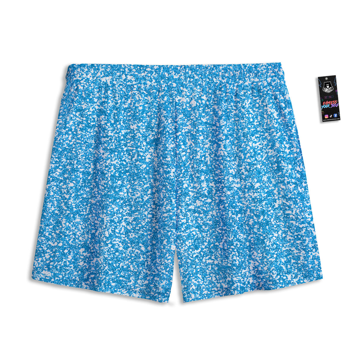 Blue Ocean Glitter Artwork Print Mesh Shorts