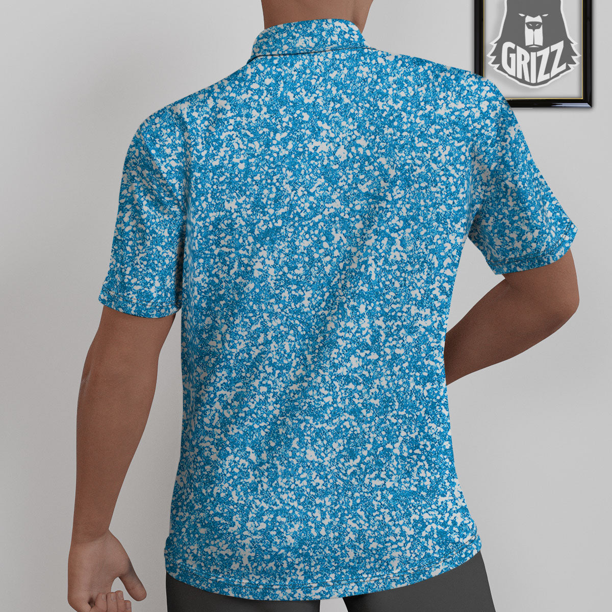 Blue Ocean Glitter Artwork Print Untucked Shirts-grizzshop