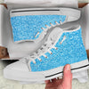 Blue Ocean Glitter Artwork Print White High Top Shoes-grizzshop