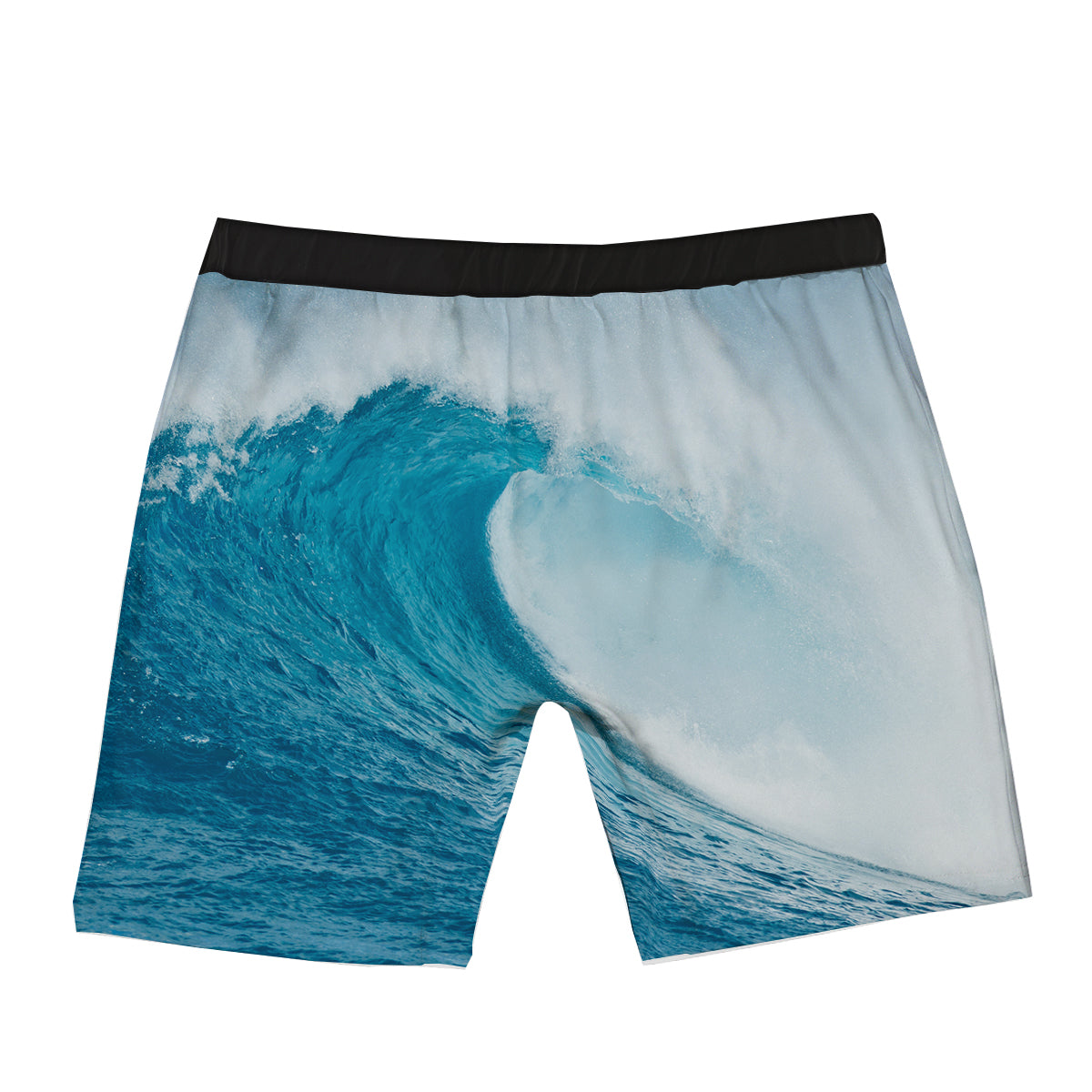 Blue Ocean Wave Print Boxer Briefs-grizzshop