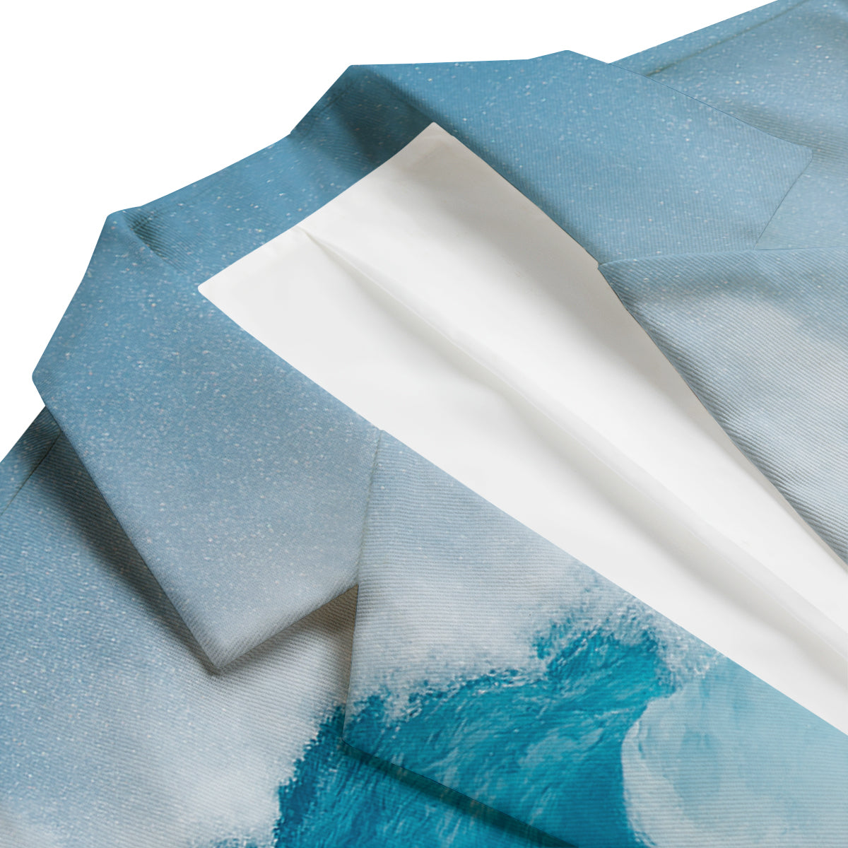Blue Ocean Wave Print Men's Blazer-grizzshop