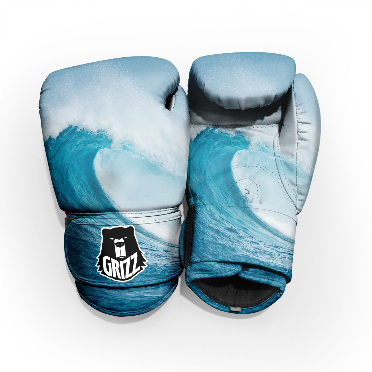 Blue Ocean Wave Print Pro Boxing Glove