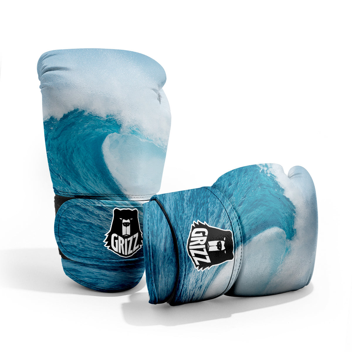 Blue Ocean Wave Print Pro Boxing Glove