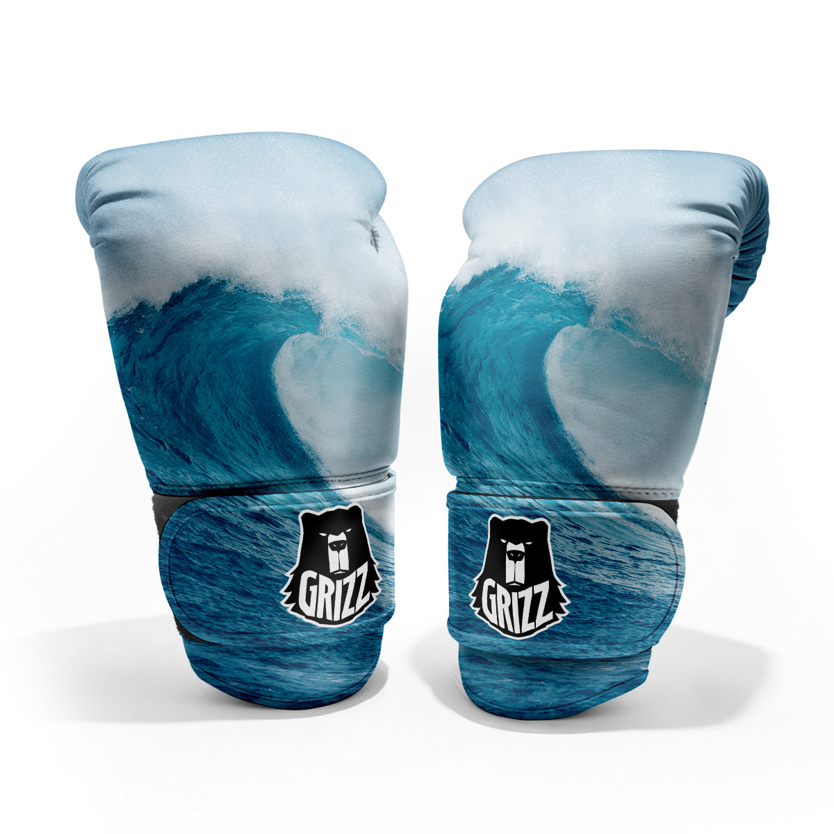 Blue Ocean Wave Print Pro Boxing Glove