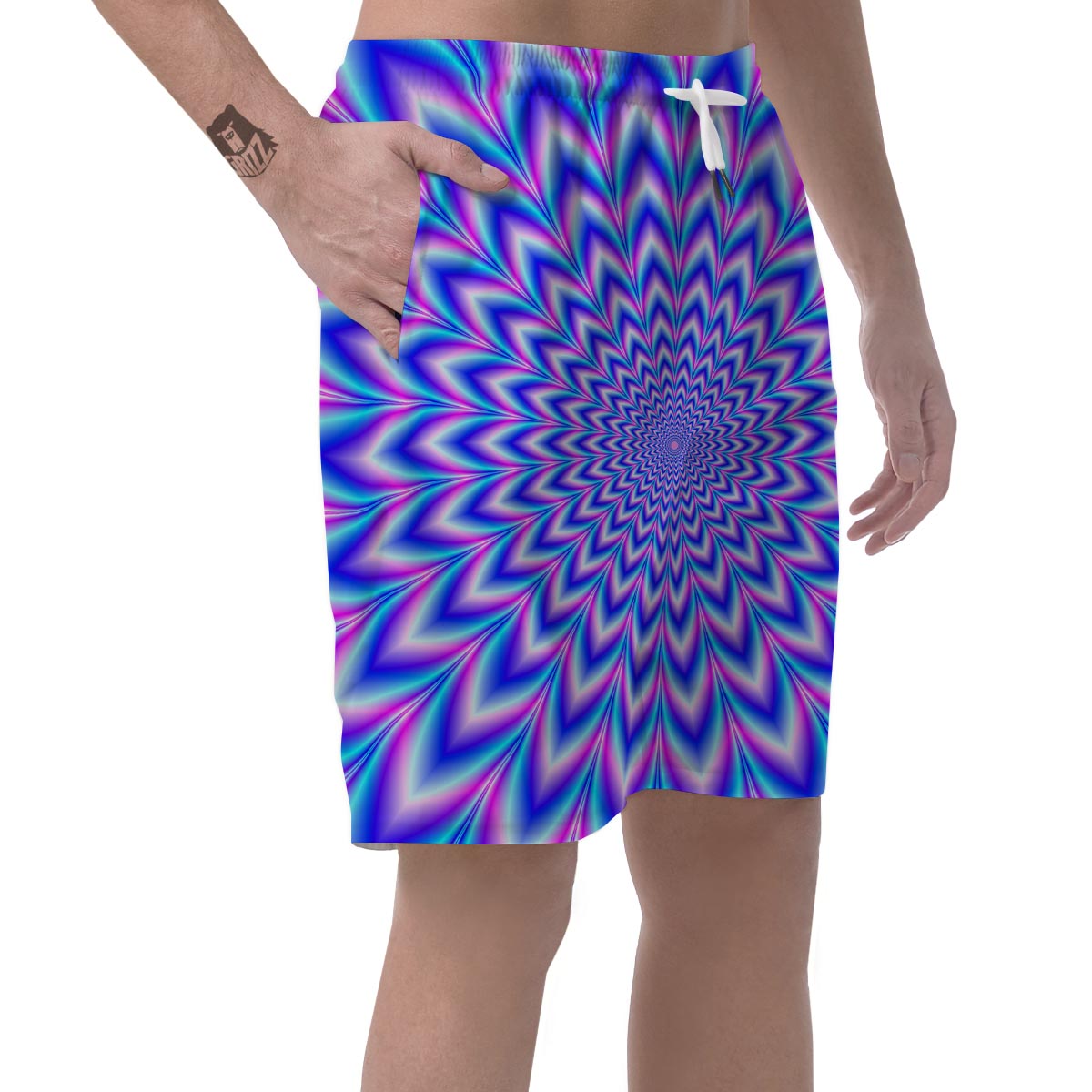 Blue Optical illusion Men's Shorts-grizzshop