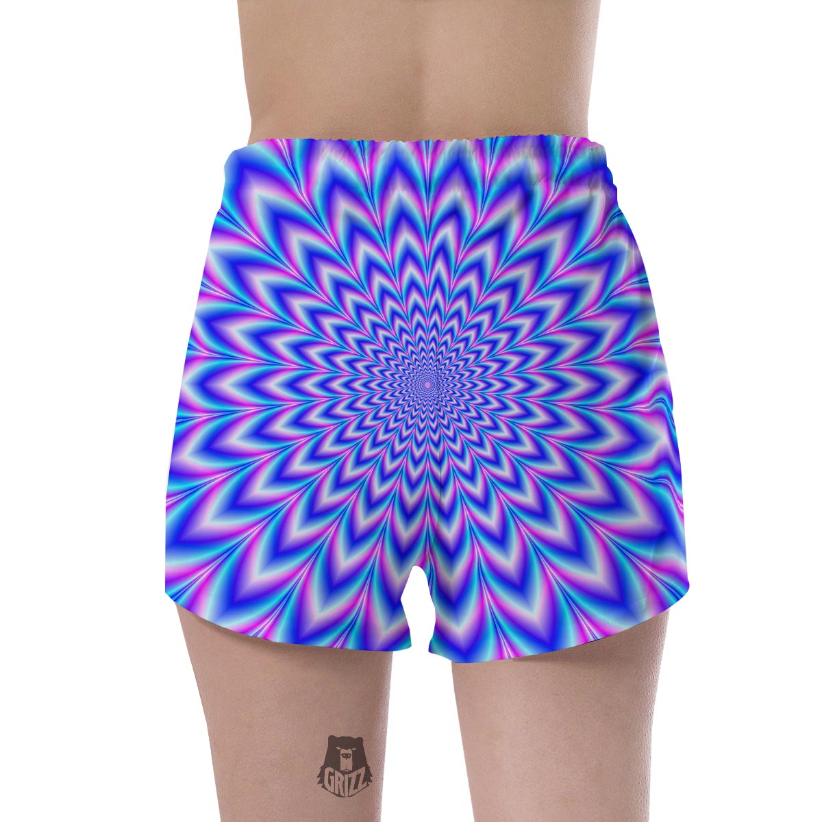 Blue Optical illusion Women's Shorts-grizzshop