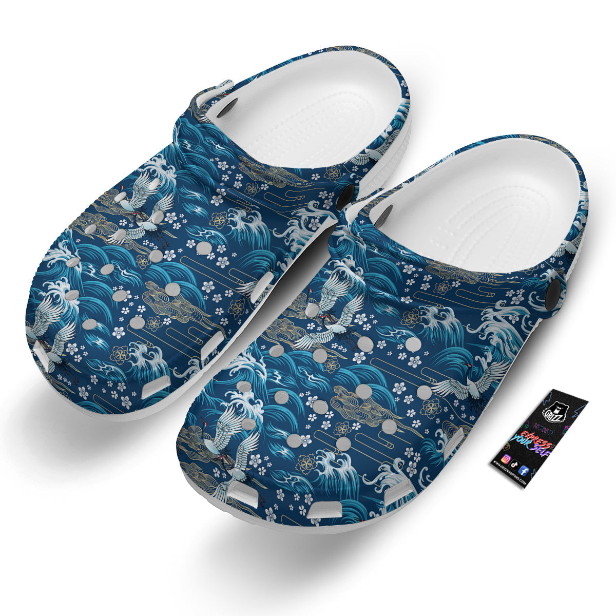 Blue Oriental Sea Print Pattern Clog-grizzshop