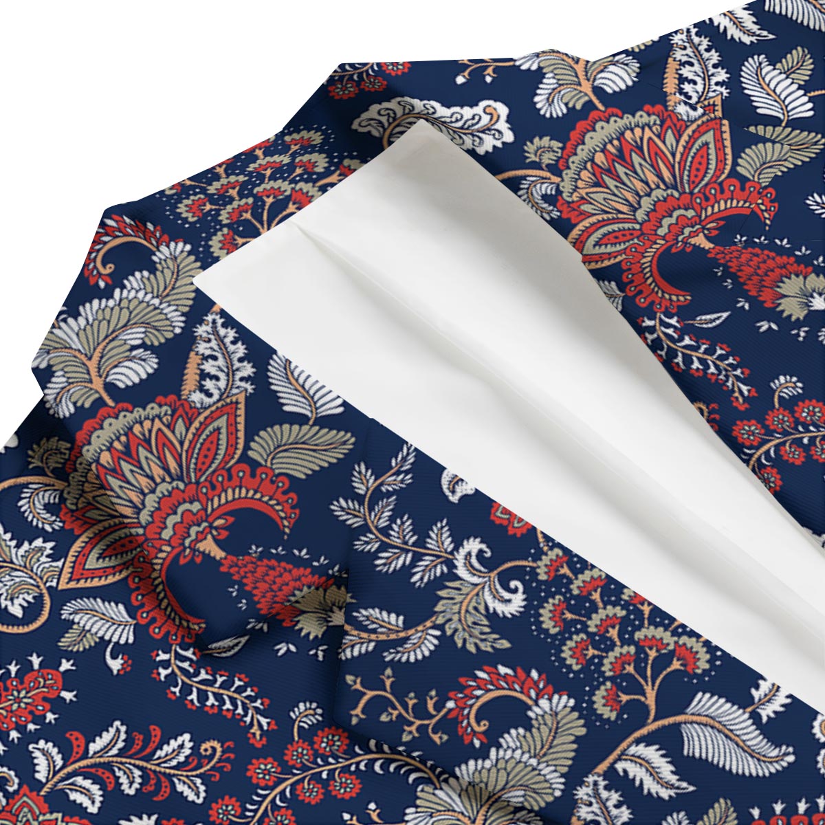 Blue Paisley Men's Blazer-grizzshop