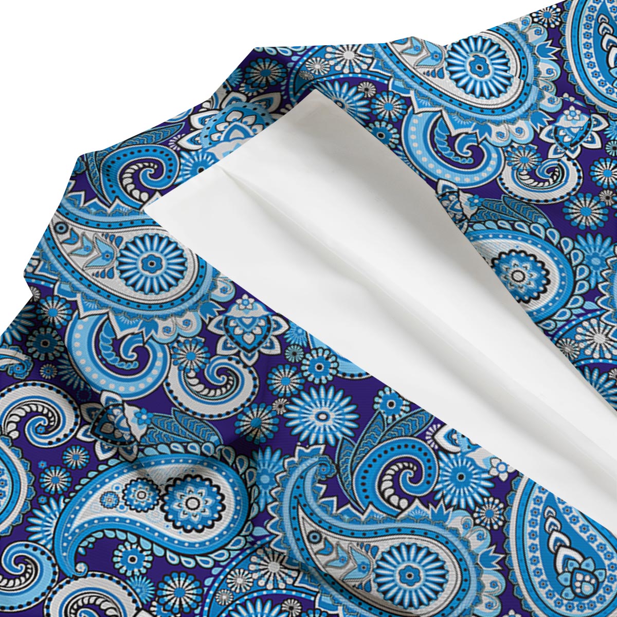 Blue Paisley Pattern Print Men's Blazer-grizzshop