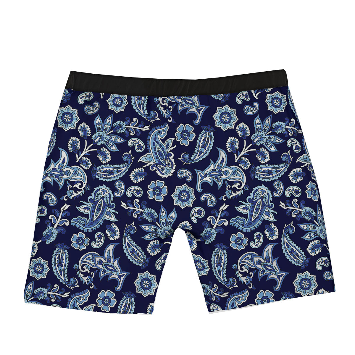 Blue Paisley Print Pattern Boxer Briefs-grizzshop