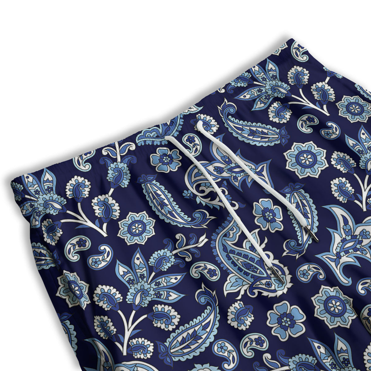 Blue Paisley Print Pattern Men's Athletic Shorts