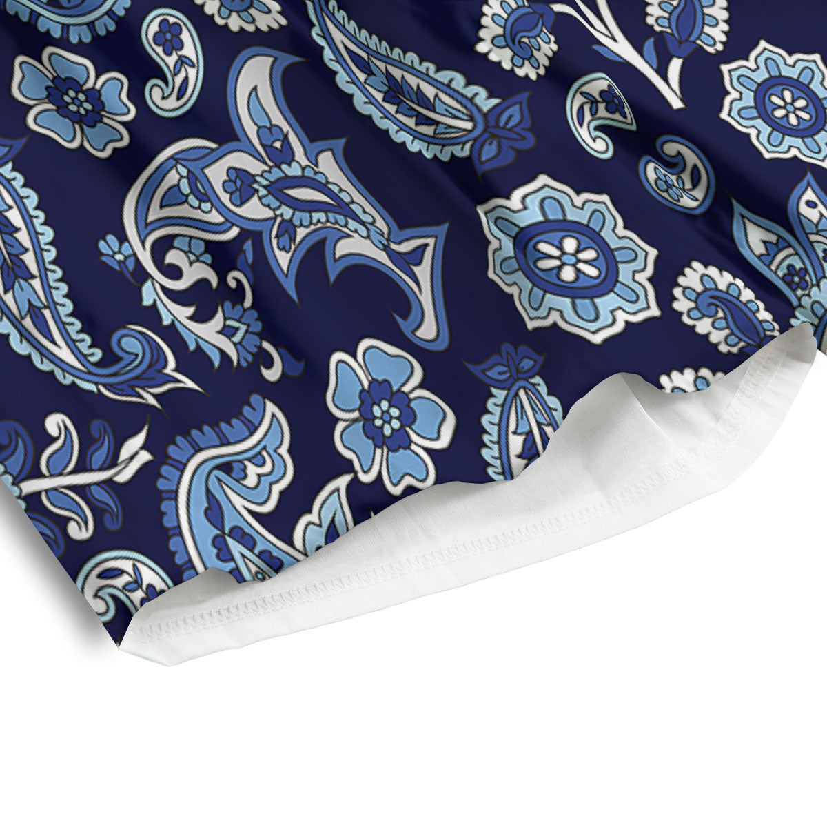 Blue Paisley Print Pattern Men's Athletic Shorts