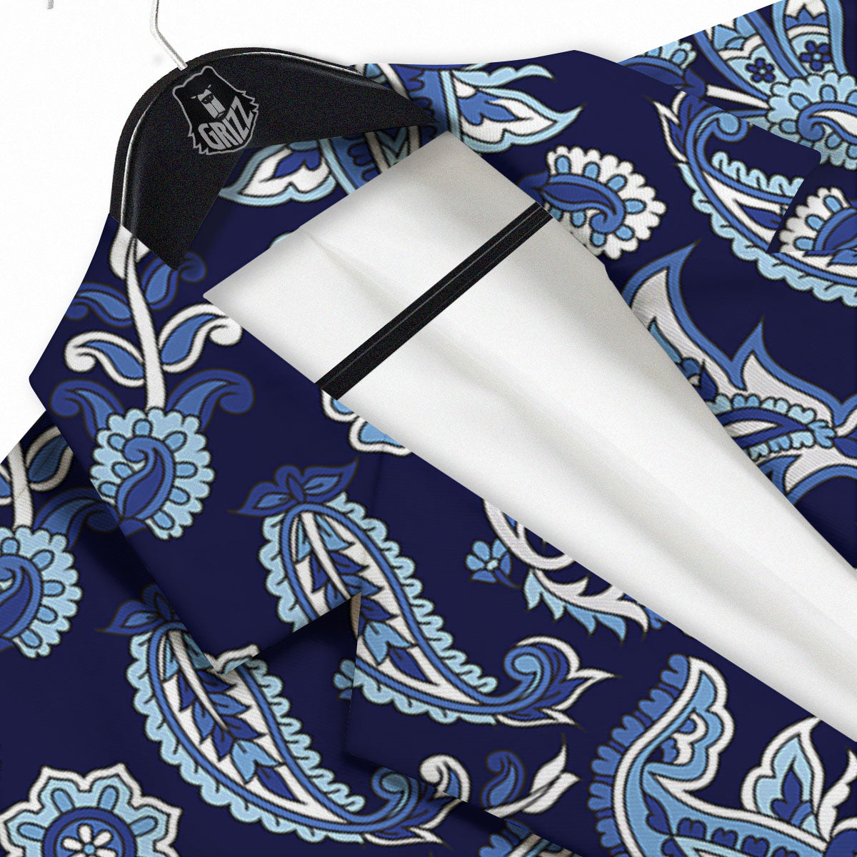Blue Paisley Print Pattern Men's Sport Coat-grizzshop