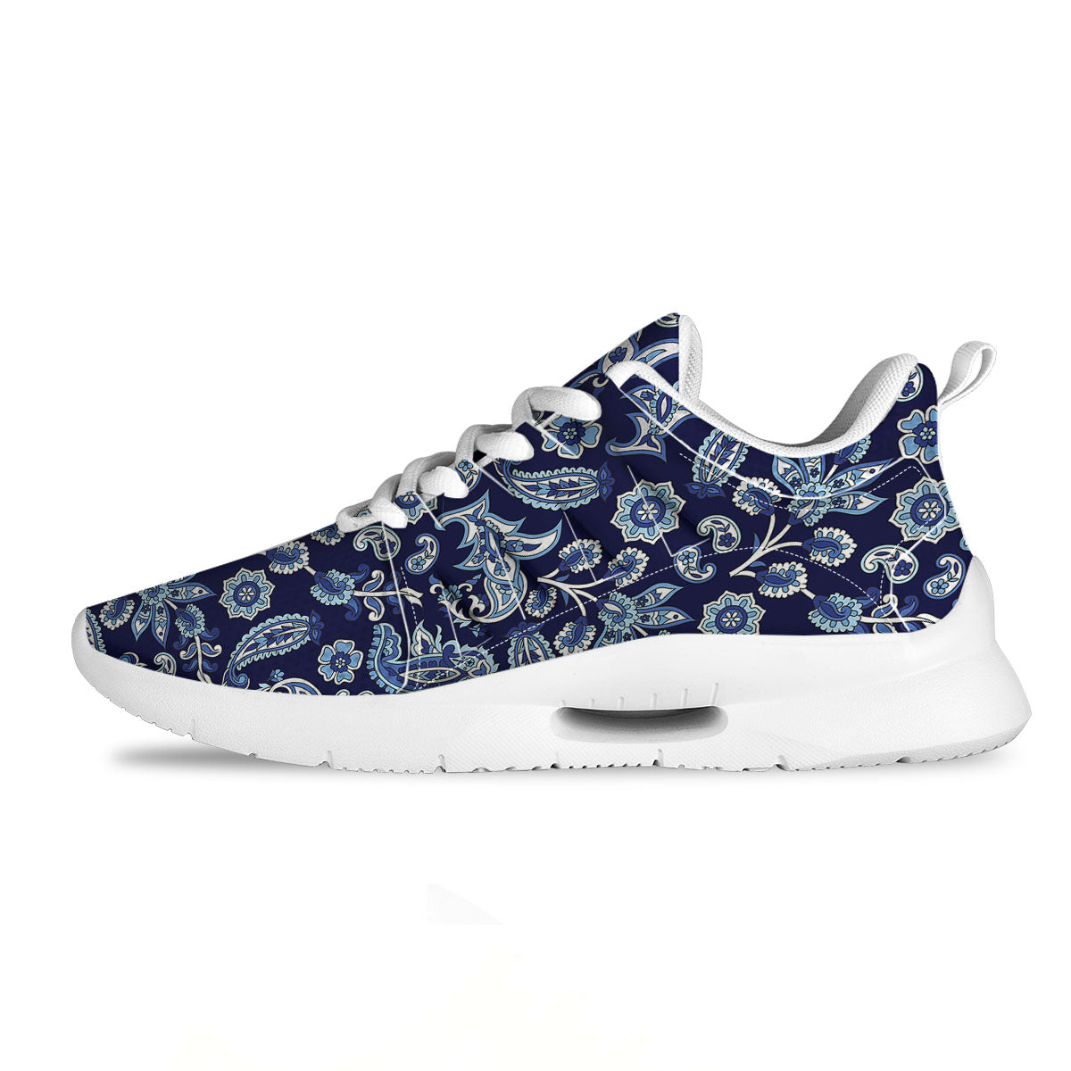 Blue Paisley Print Pattern Tennis Shoes-grizzshop
