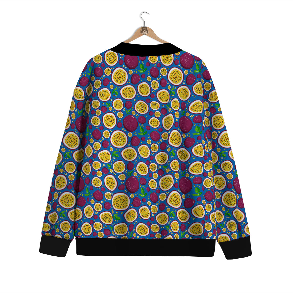 Blue Passion Fruit Print Pattern Cardigan-grizzshop