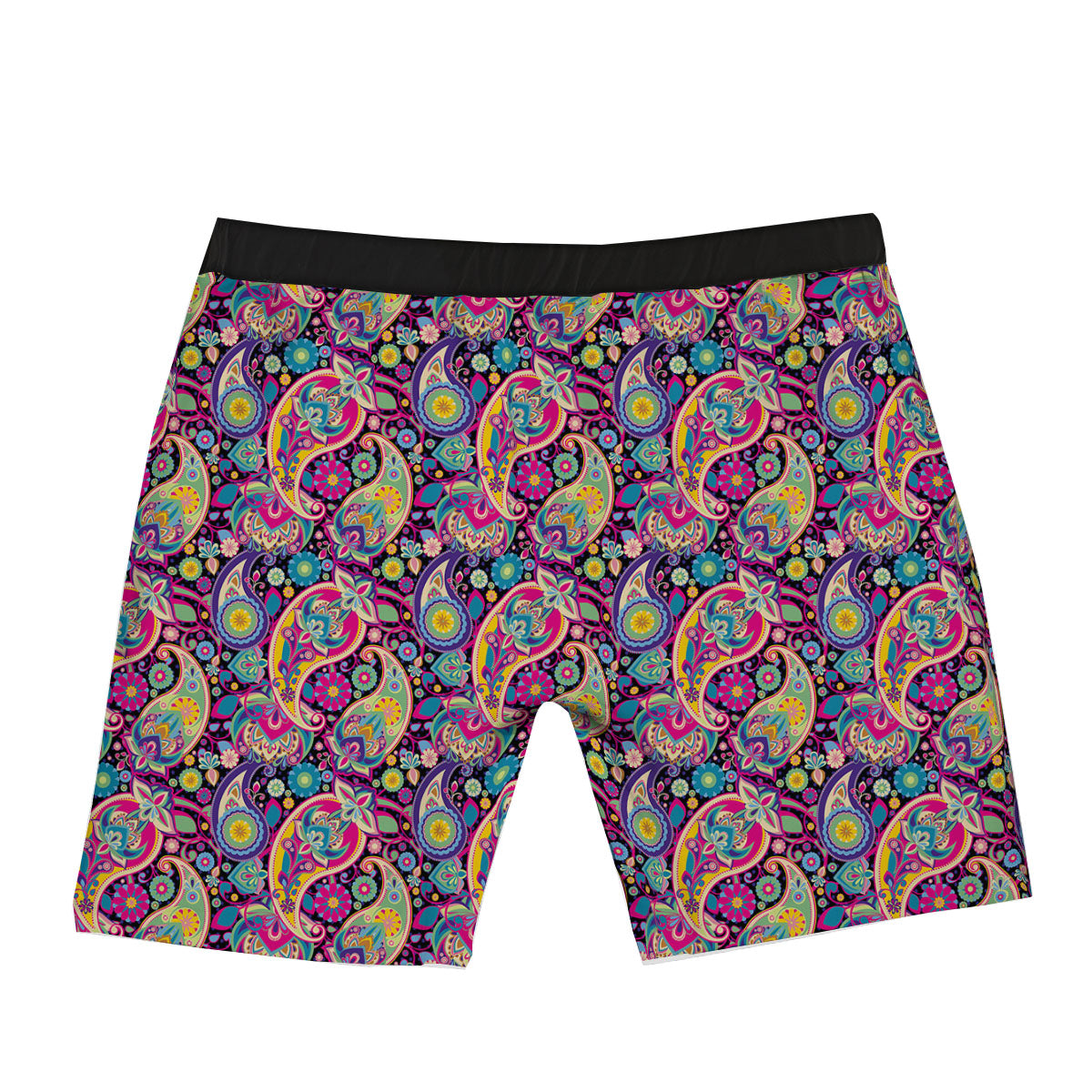 Blue Pink And Green Paisley Print Boxer Briefs-grizzshop