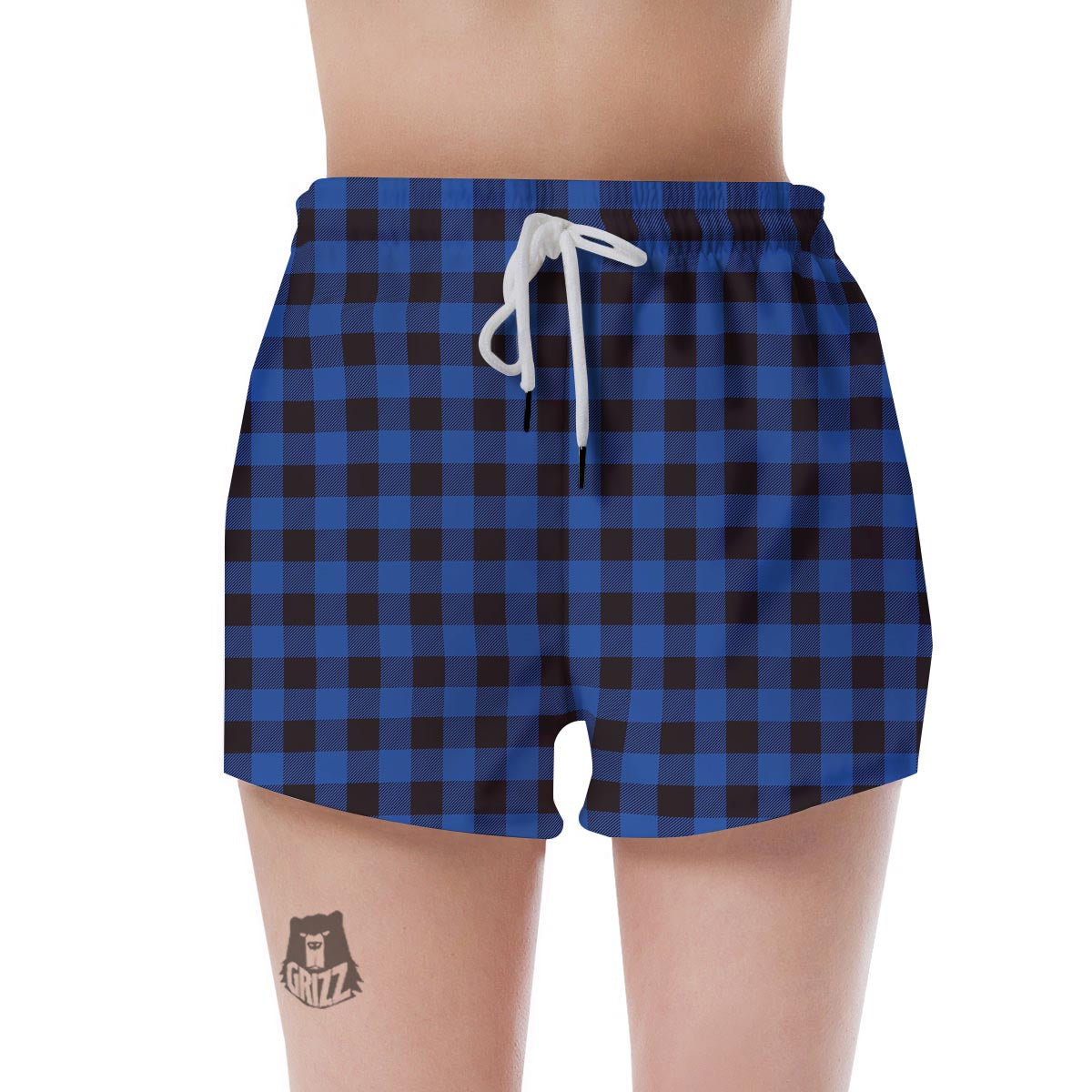 Blue Plaid Women's Shorts-grizzshop