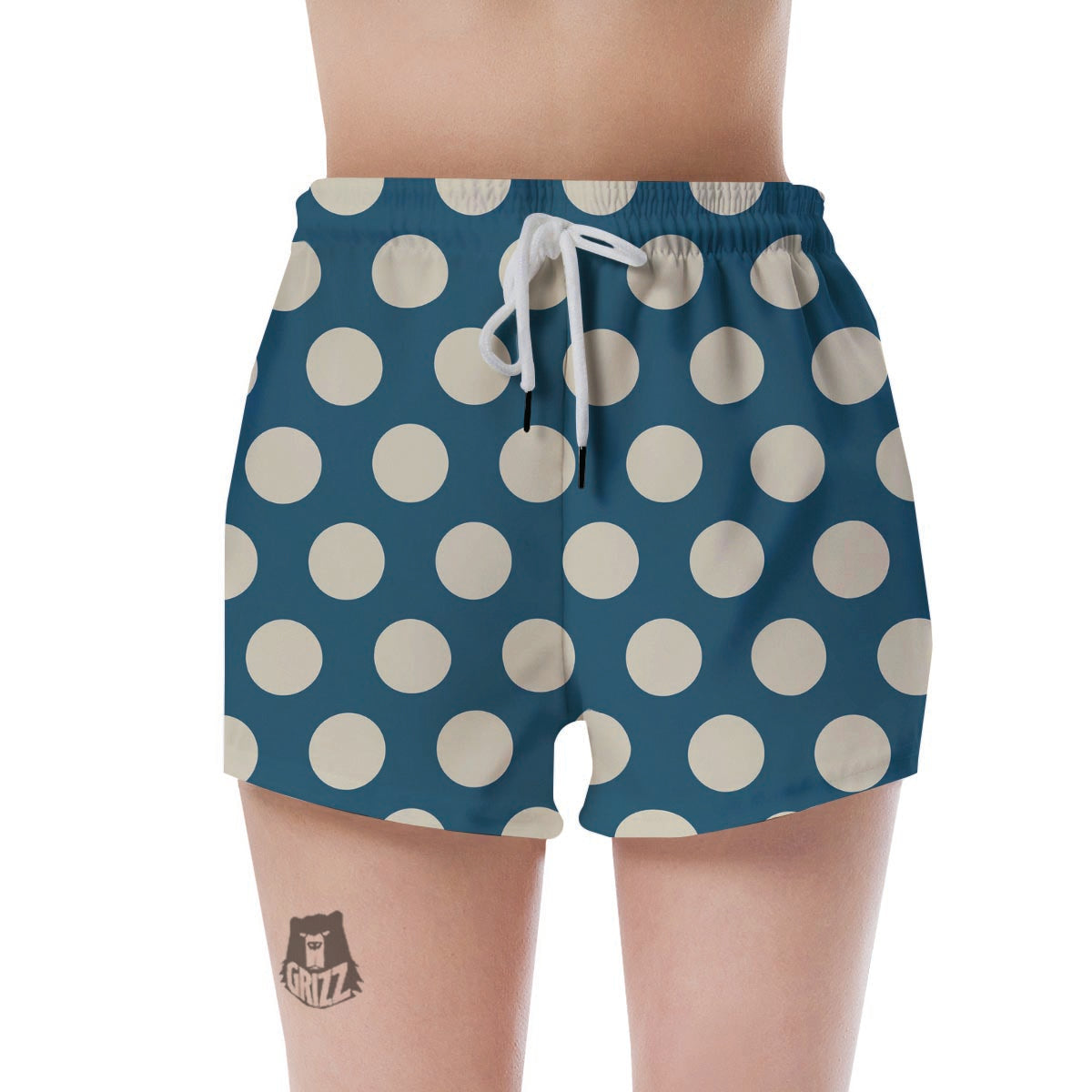 Blue Polka Dot Women's Shorts-grizzshop