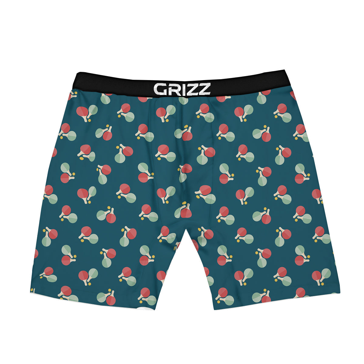 Blue Red Pingpong Print Pattern Boxer Briefs-grizzshop