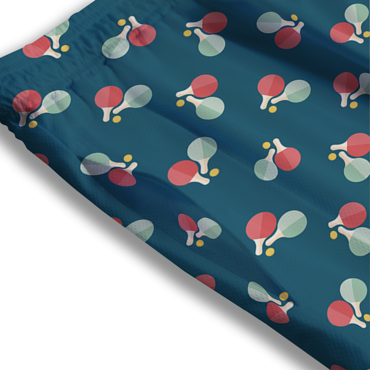 Blue Red Pingpong Print Pattern Mesh Shorts-grizzshop