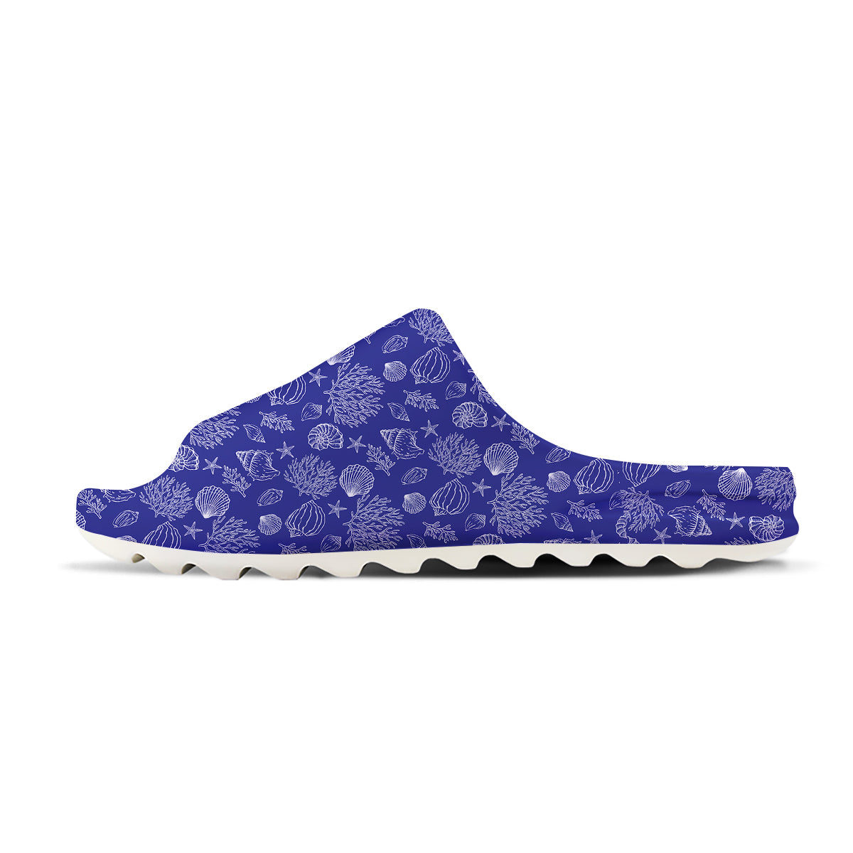 Blue Sea Corals Print Pattern Sandals-grizzshop
