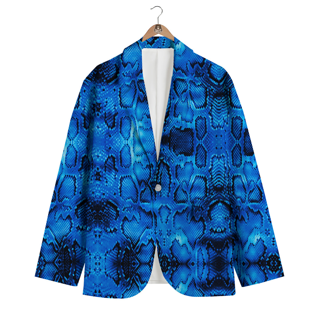 Blue Snakeskin Men's Blazer-grizzshop