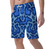 Blue Snakeskin Print Men's Shorts-grizzshop
