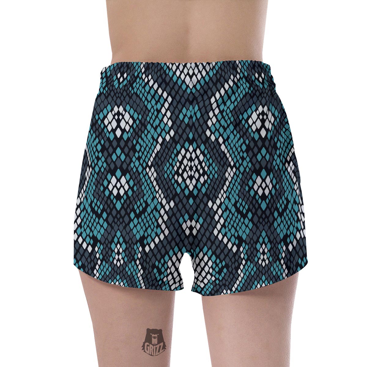 Blue Snakeskin Women's Shorts-grizzshop