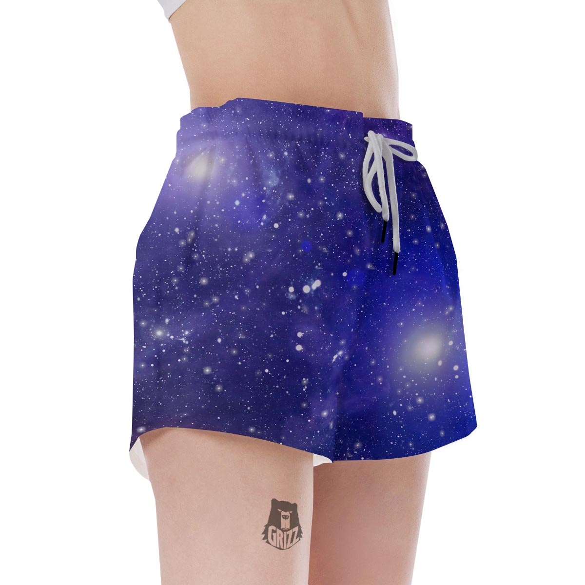 Blue Stardust Space Galaxy Women's Shorts-grizzshop