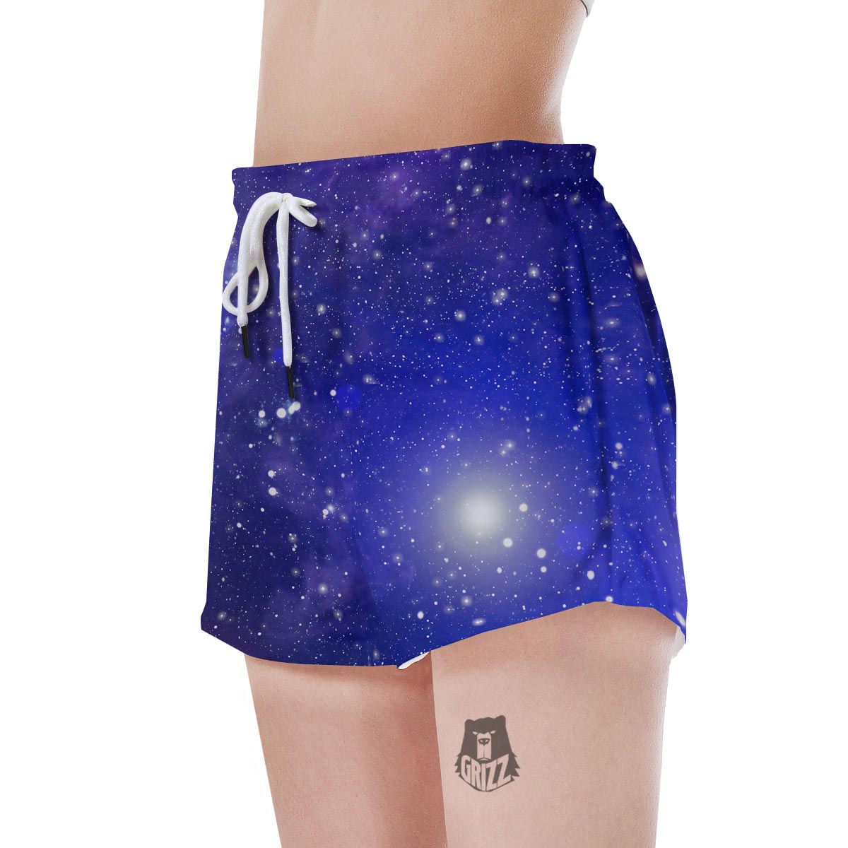Blue Stardust Space Galaxy Women's Shorts-grizzshop