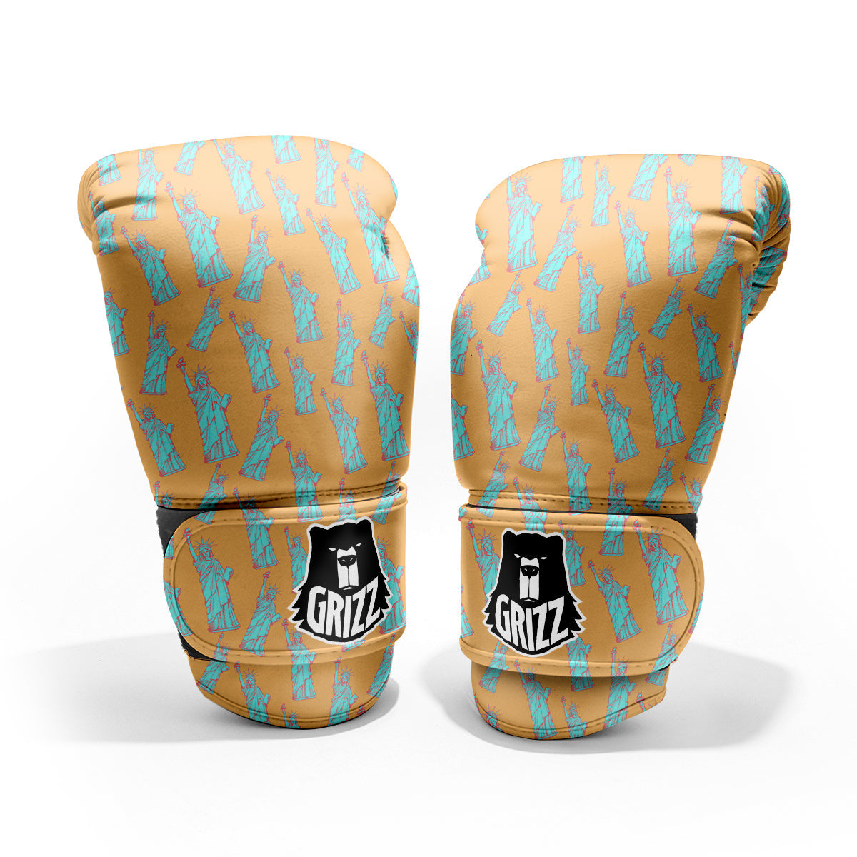 Blue Statue Of Liberty Print Pattern Pro Boxing Glove